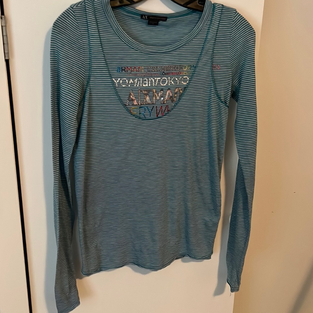 Armani Exchange Double Layer Graphic Top